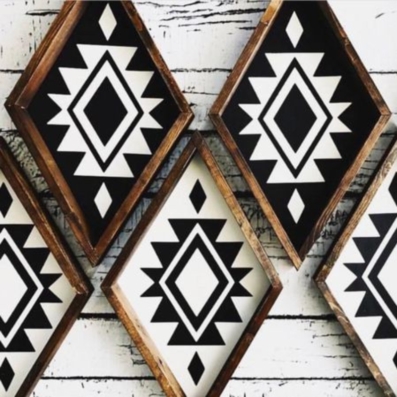 Cadre murale en bois (Diamant aztèque)