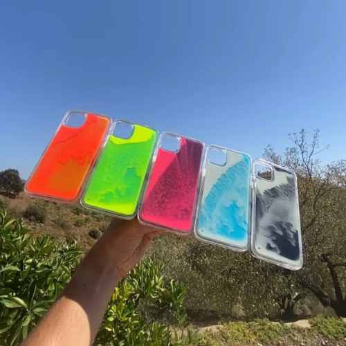 Coque iphone avec motifs de sable néon liquide (produit tendance)