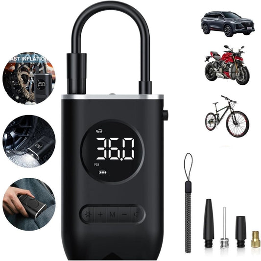 Compresseur d'Air Portable 150 PSI avec Lampe LED – منفاخ هواء محمول مع إضاءة